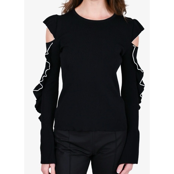Maje Madeline Cold Shoulder Sweater Black - Picture 1 of 12